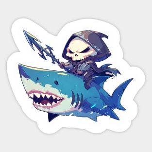 reaper and shark Sticker